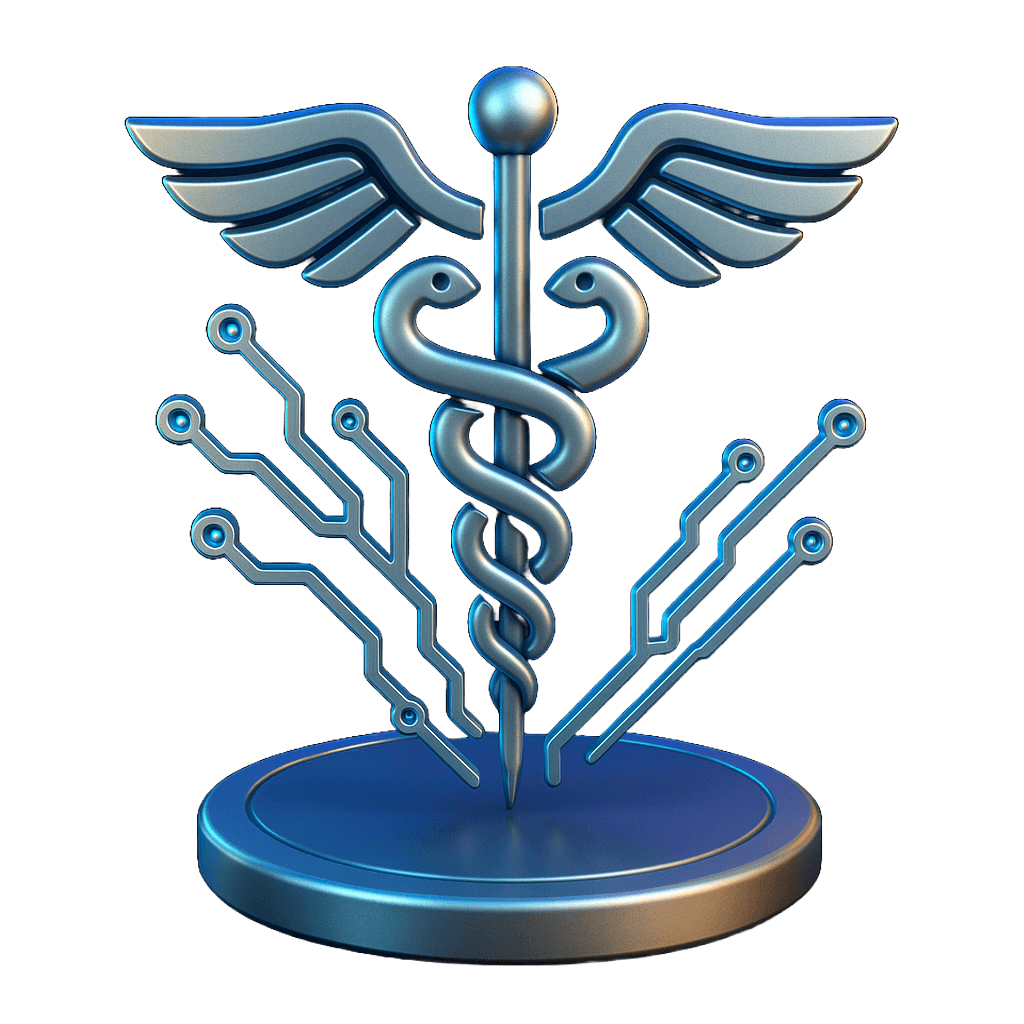 Logo néon de Caduceus HealthTech
